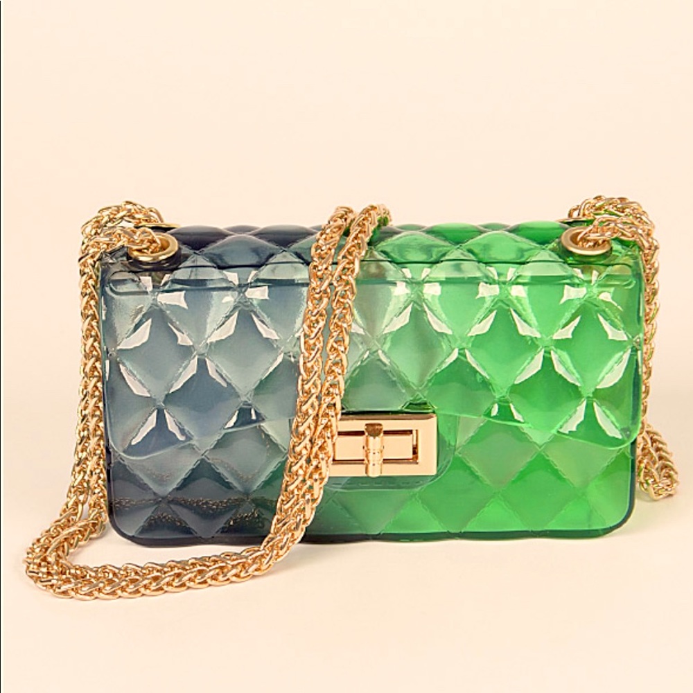 Black and Green Colorful Jelly Bag